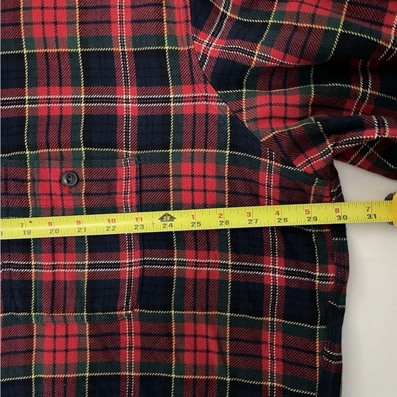 Men’s 2XB Red Blue Plaid Flannel Shirt Big & Tall Button Down - Picture 6 of 7